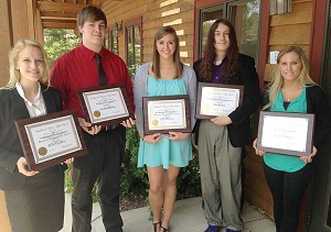 Students receiving awesome awards