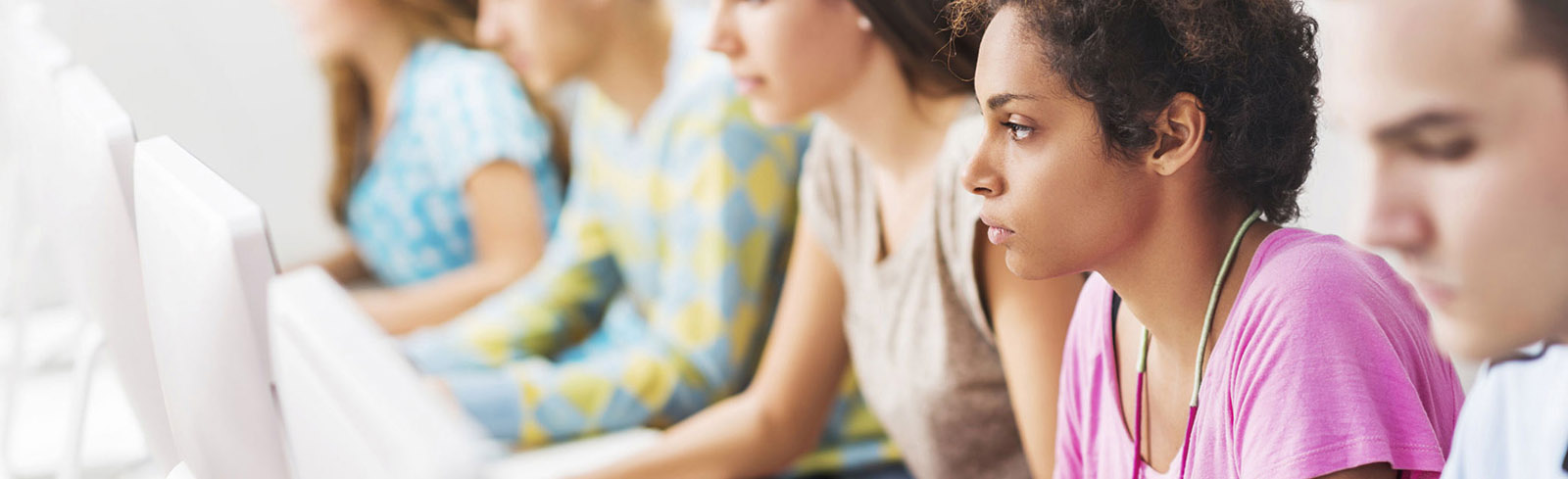 Students at computers