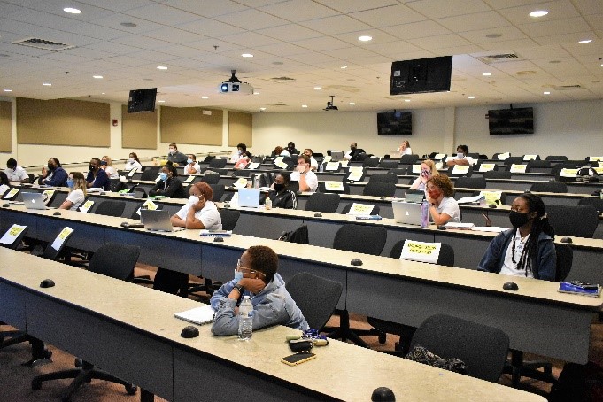 students sitting in classroom