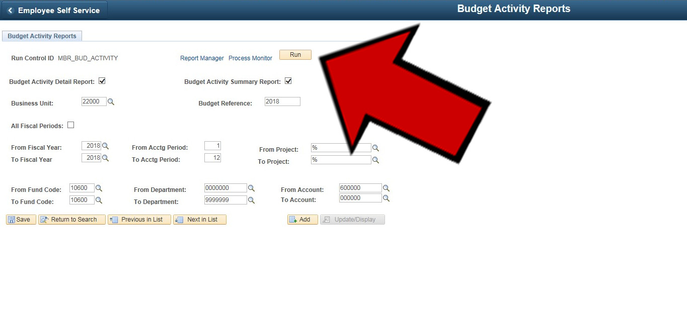 Budget Activities Report
