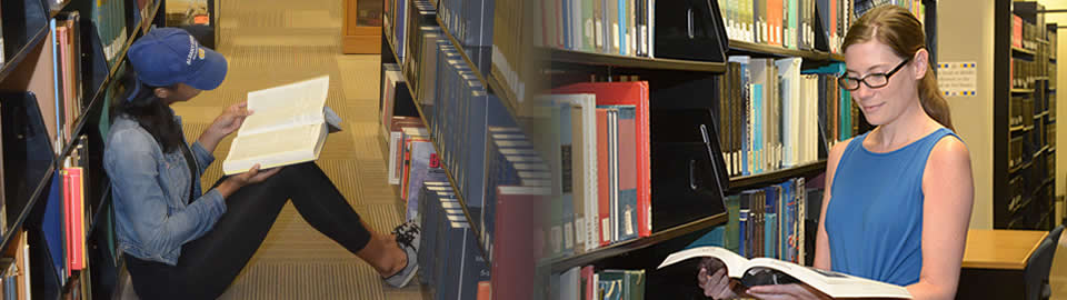 Photos of students in the libraries