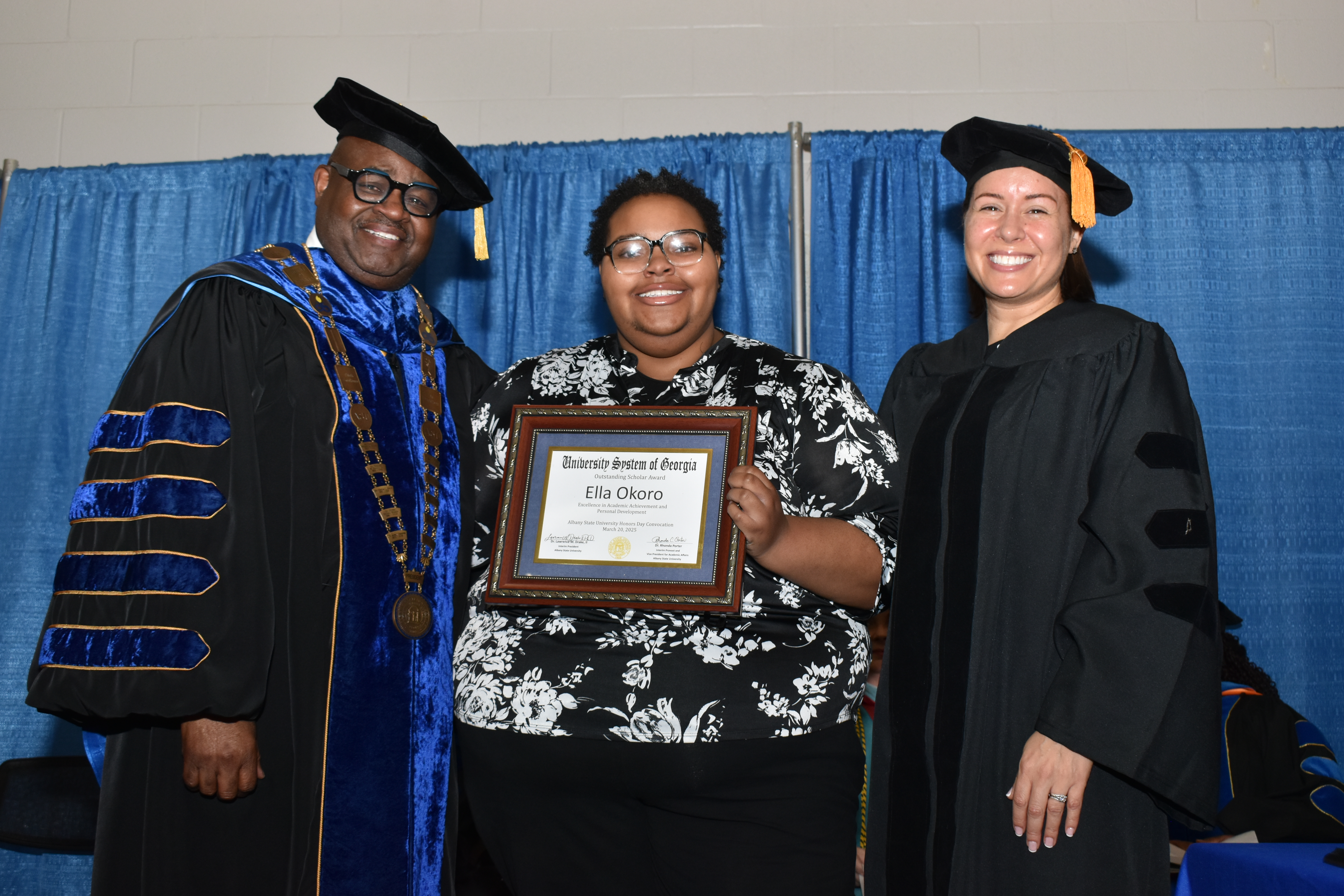 Ella Okora with Dr. Drake and Dr. Parillon