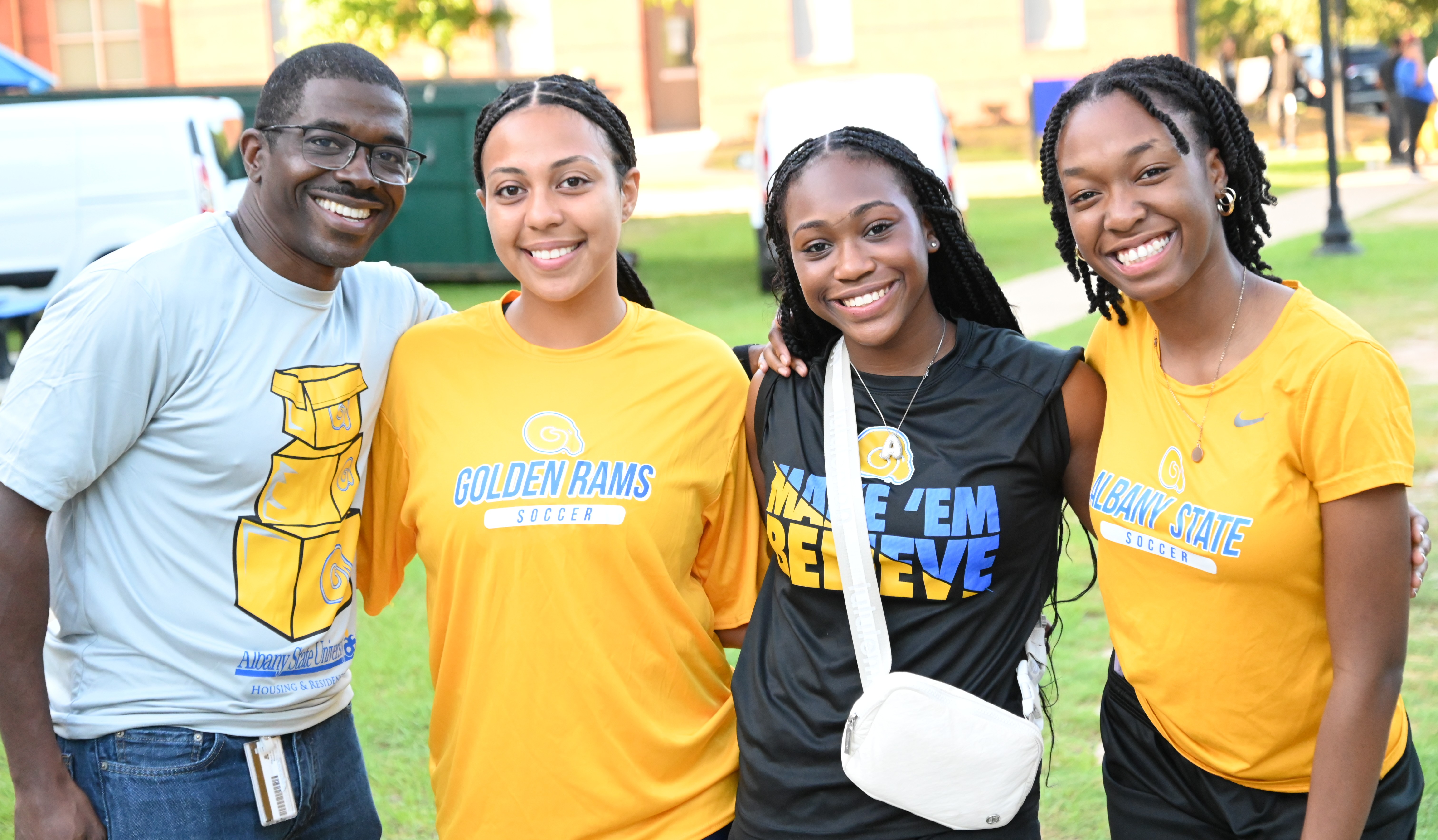 President Scott and Students